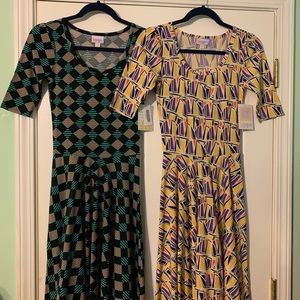 2 XXS LuLaRoe Nicole Dresses